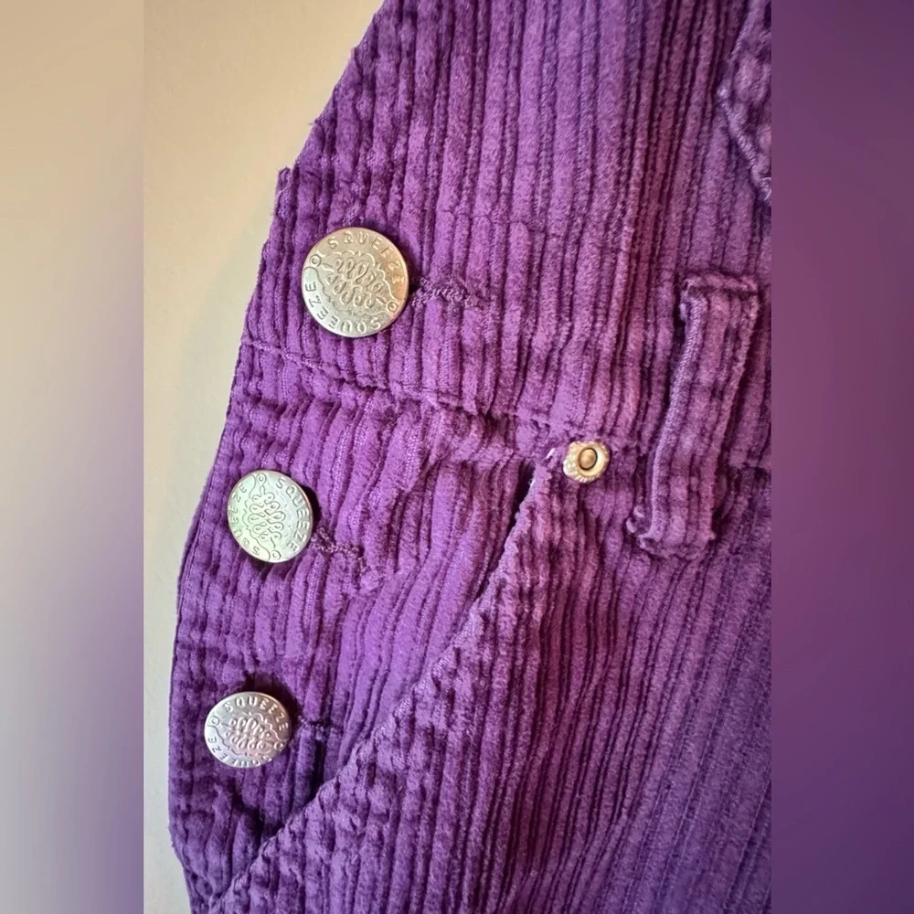 Vintage 1990s Squeeze Jeans Purple Kids One Piece Overalls Size 5